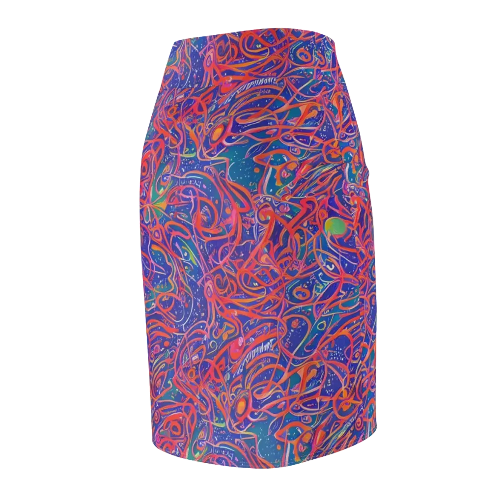 Chromatic Rapture on Pencil Skirt — Back Side