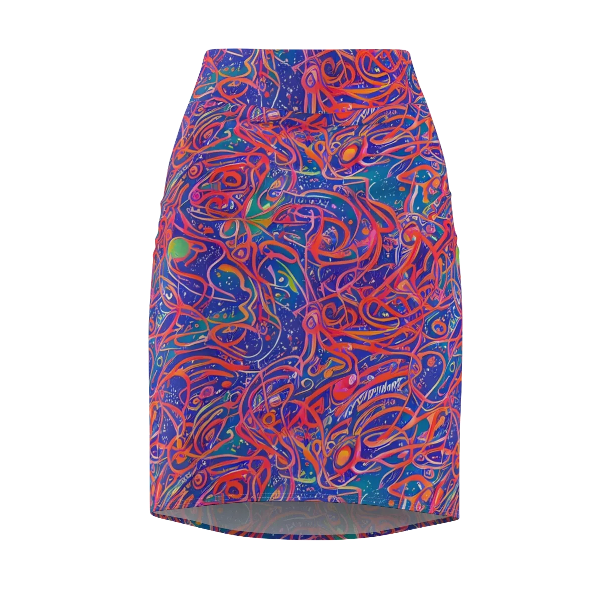 Chromatic Rapture on Pencil Skirt — Front