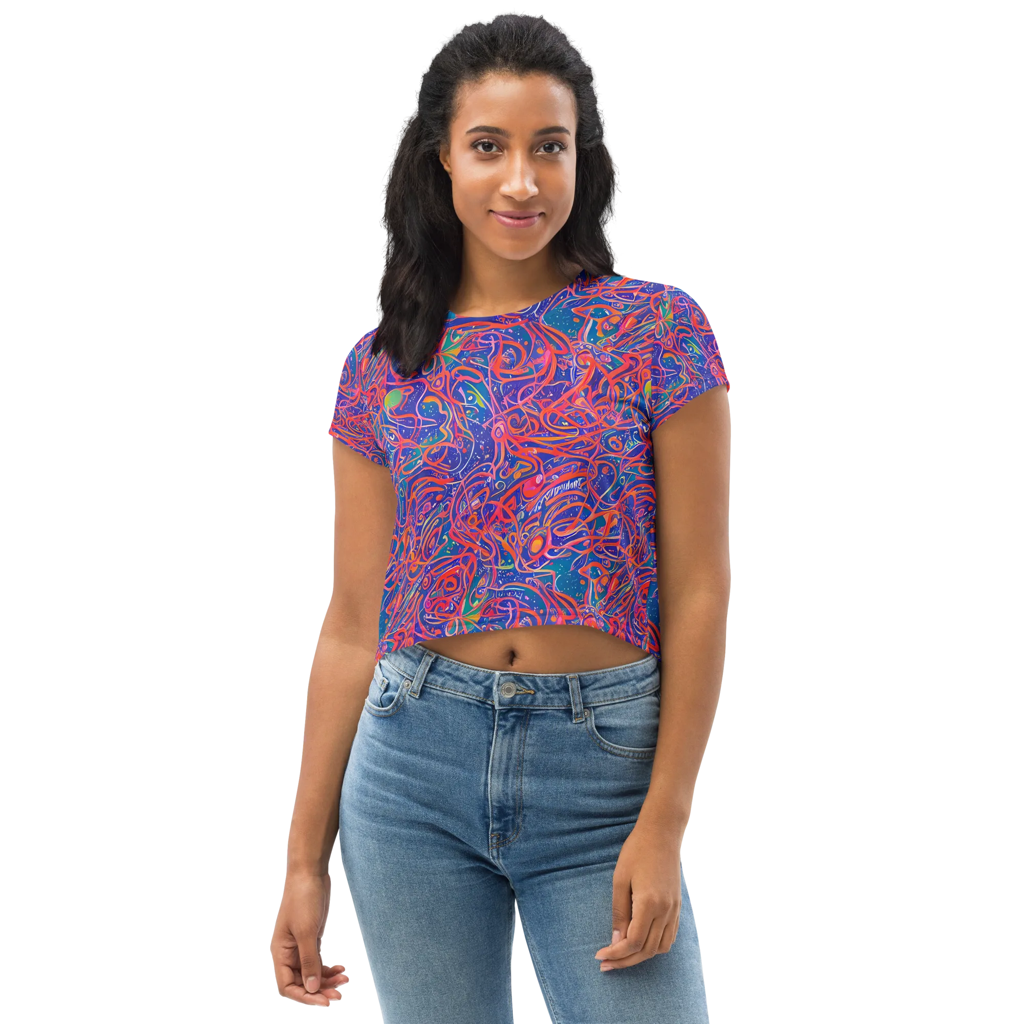 Chromatic Rapture on Crop Tee — Front
