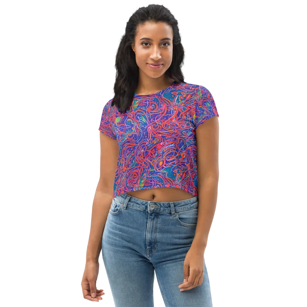 Chromatic Rapture on Crop Tee — Front