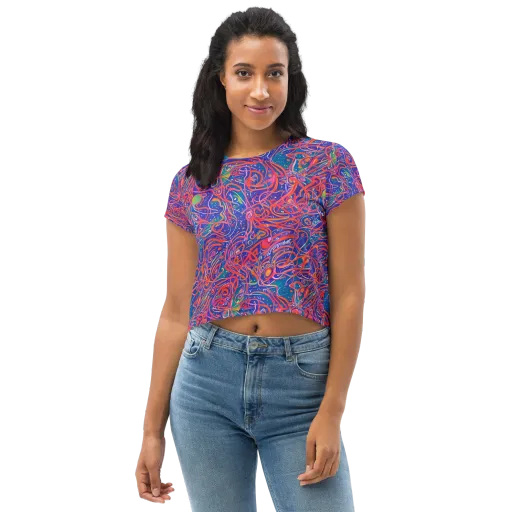Chromatic Rapture on a Crop Tee
