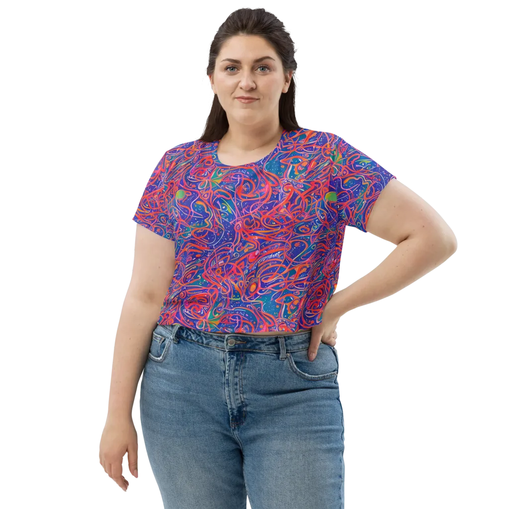 Chromatic Rapture on Crop Tee — Front