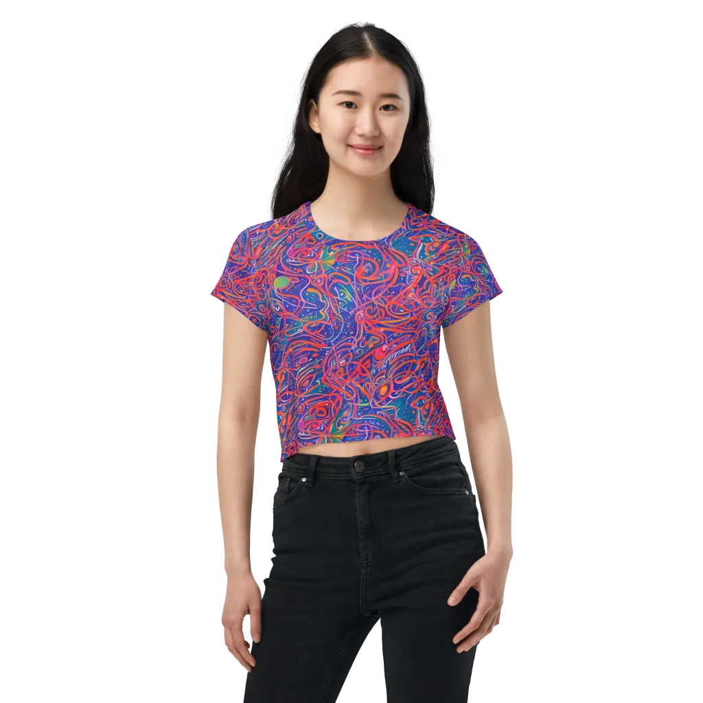 Chromatic Rapture on Crop Tee — Front