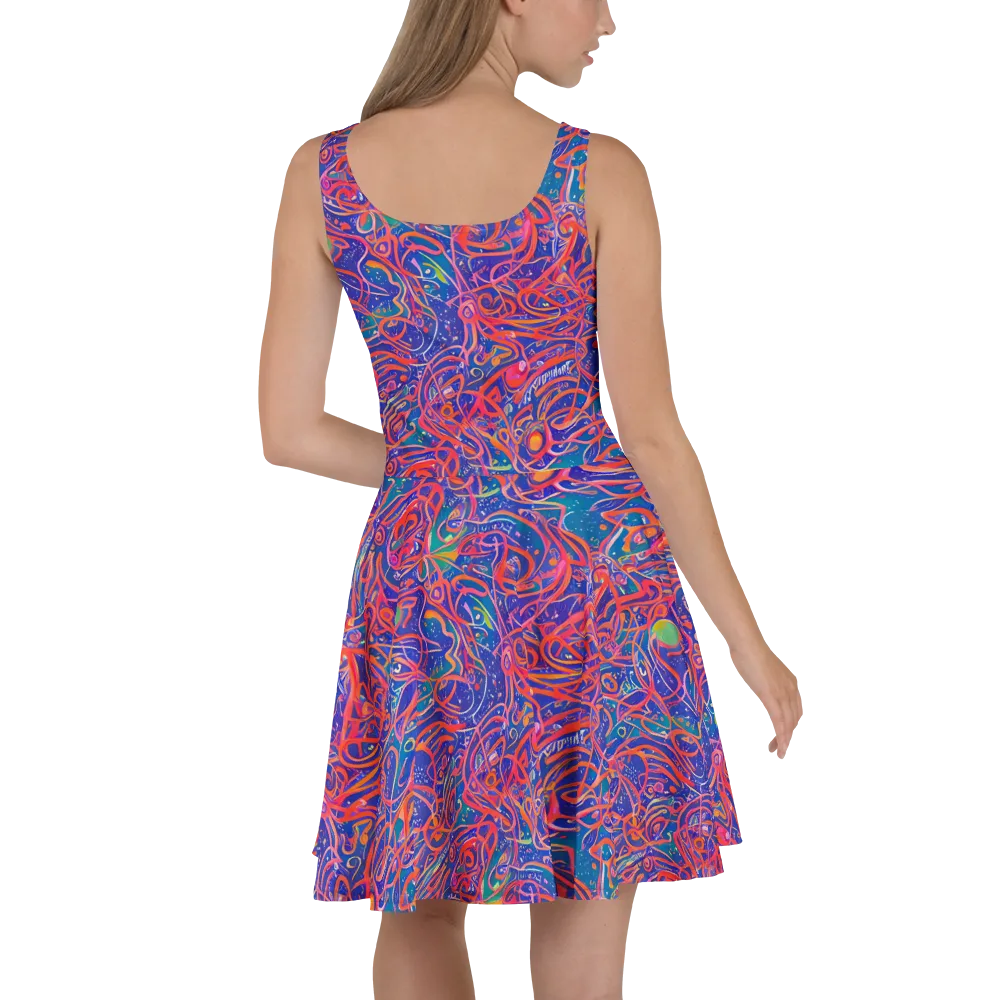 Chromatic Rapture on Skater Dress — Back