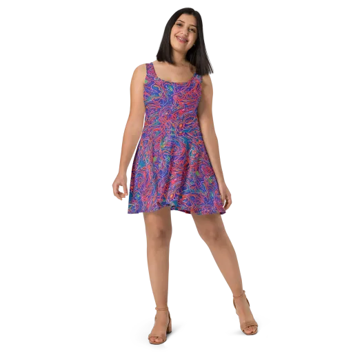 Chromatic Rapture on a Skater Dress