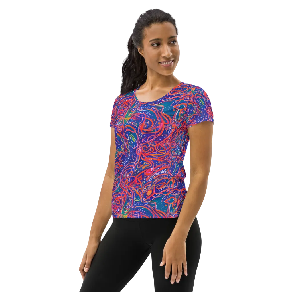 Chromatic Rapture on Women's Athletic T-Shirt — Left