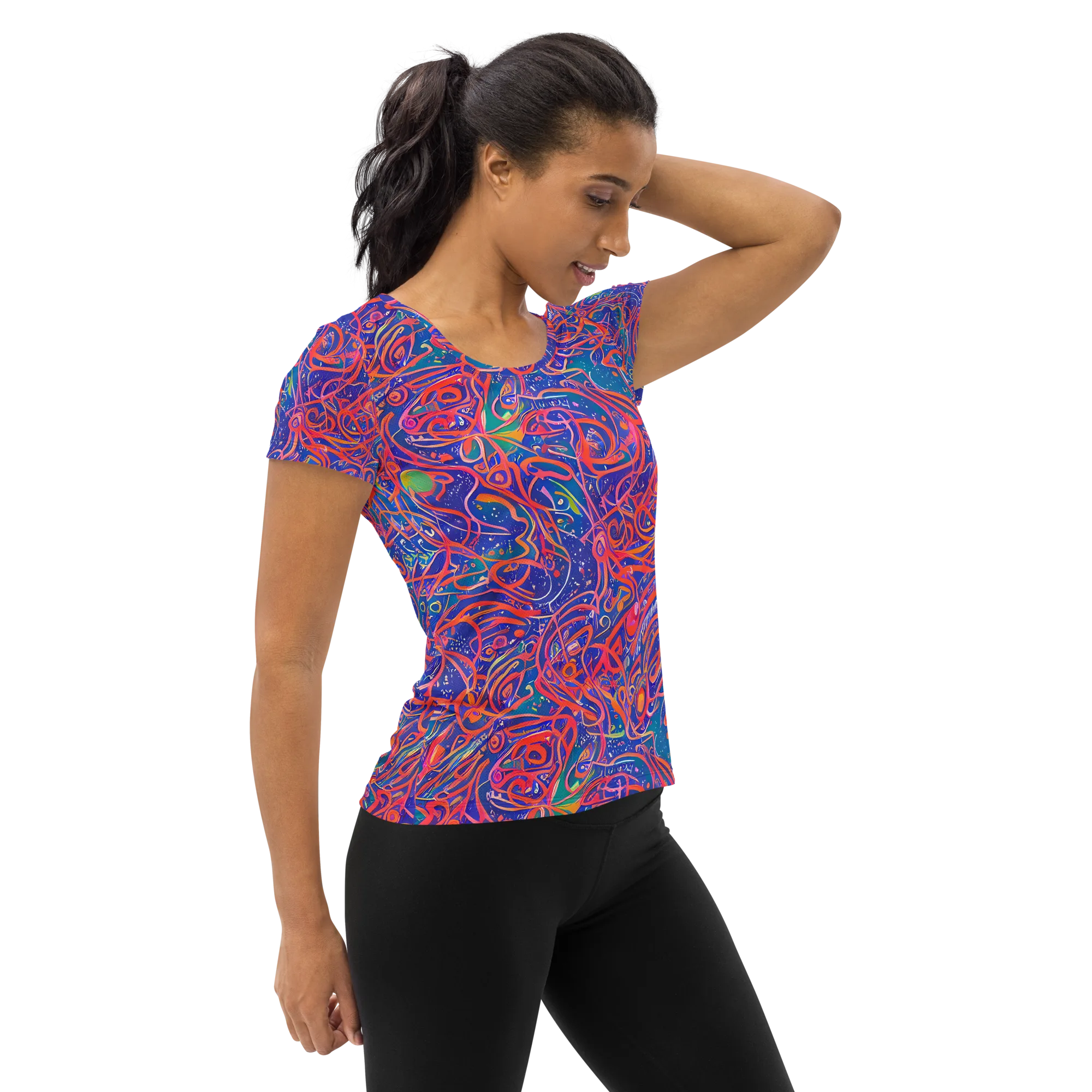 Chromatic Rapture on Women's Athletic T-Shirt — Right