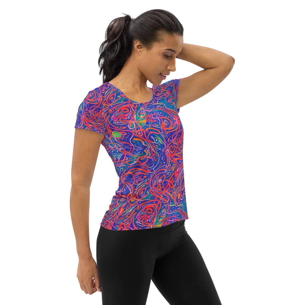 Chromatic Rapture on Women's Athletic T-Shirt — Right