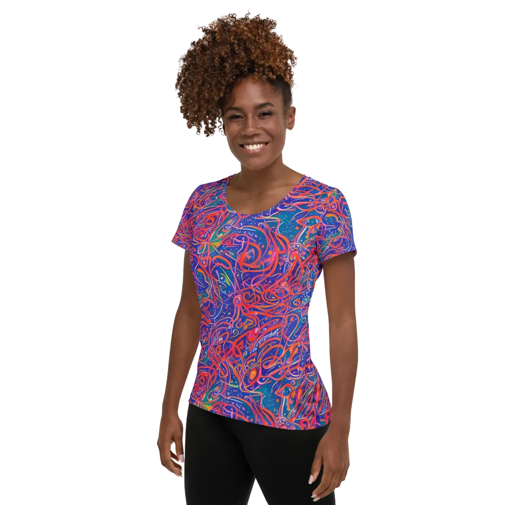 Chromatic Rapture on Women's Athletic T-Shirt — Left