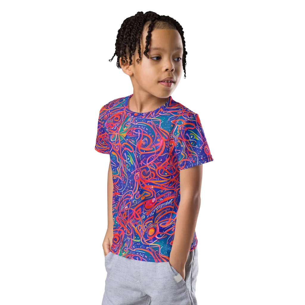 Chromatic Rapture on Kids Crew Neck T-Shirt — Left Front