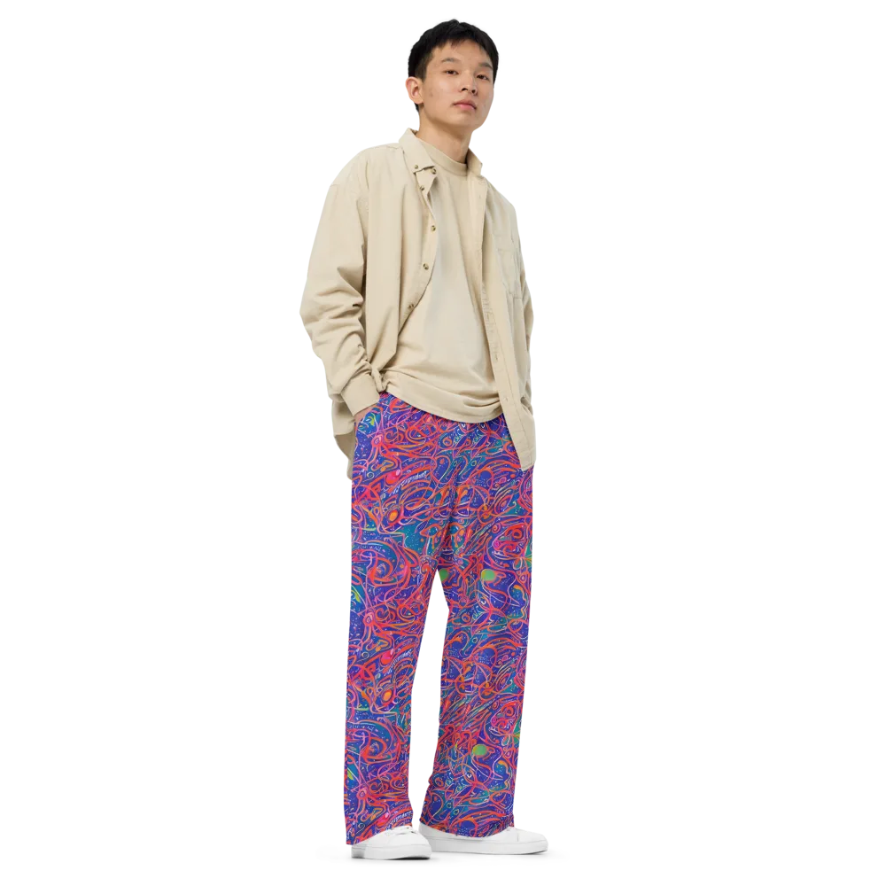 Chromatic Rapture on Wide-Leg Pants — Right Front