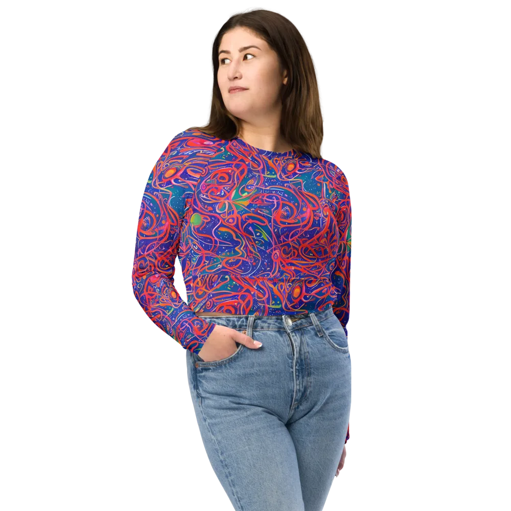 Chromatic Rapture on Long Sleeve Crop Top — Front
