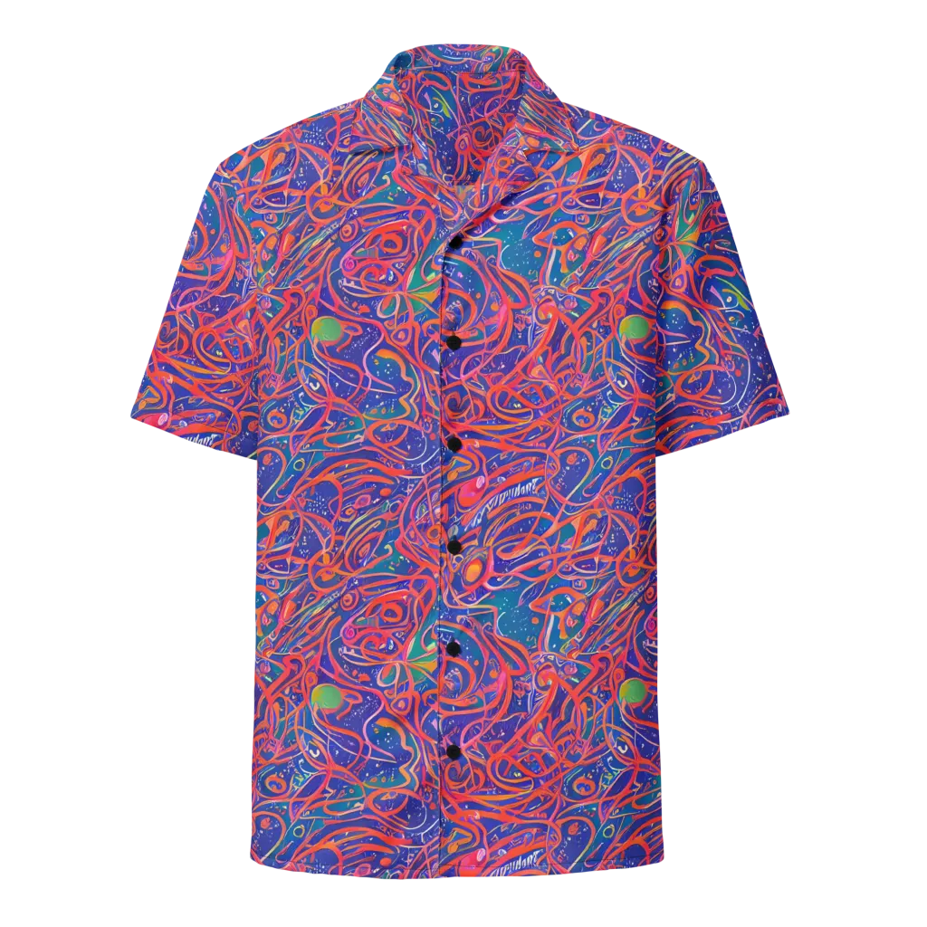 Chromatic Rapture on Button Shirt — Front