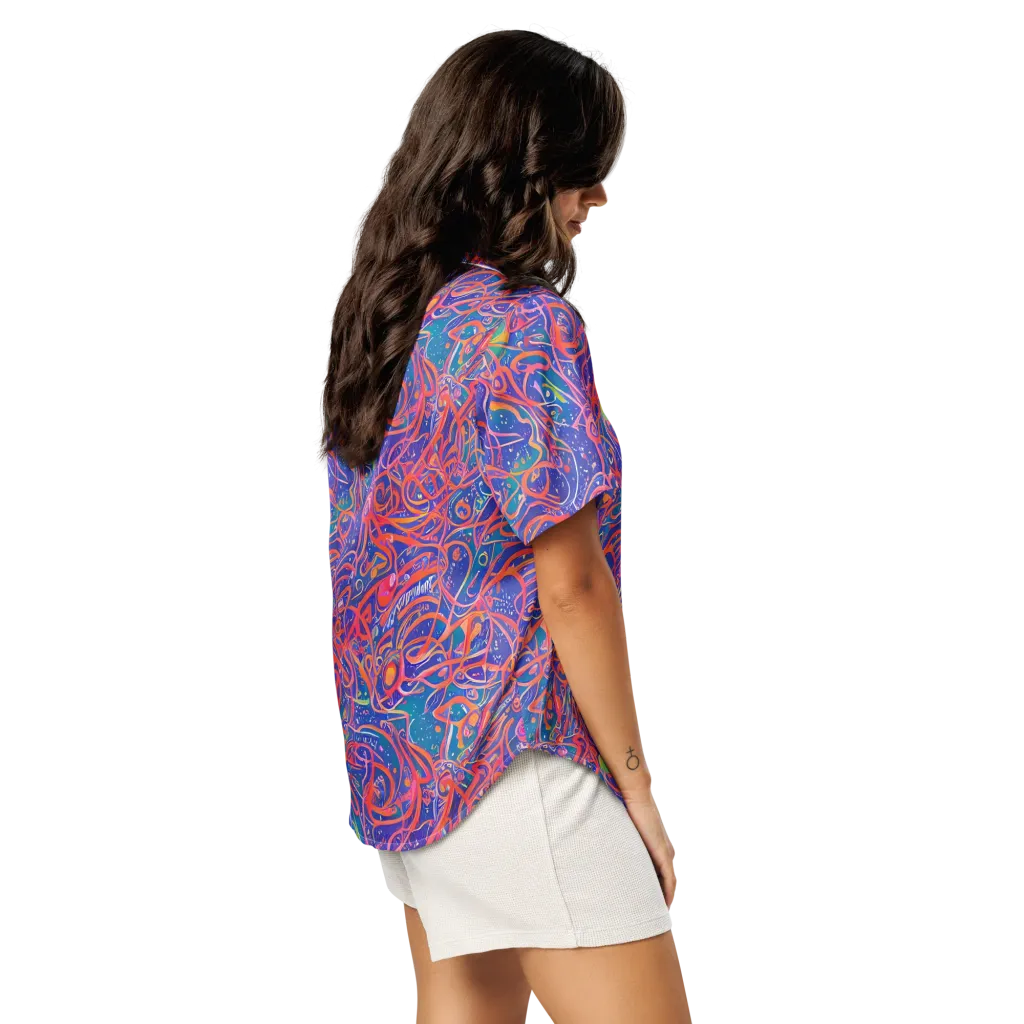 Chromatic Rapture on Women's Short Sleeve Pajama Top — Right Back