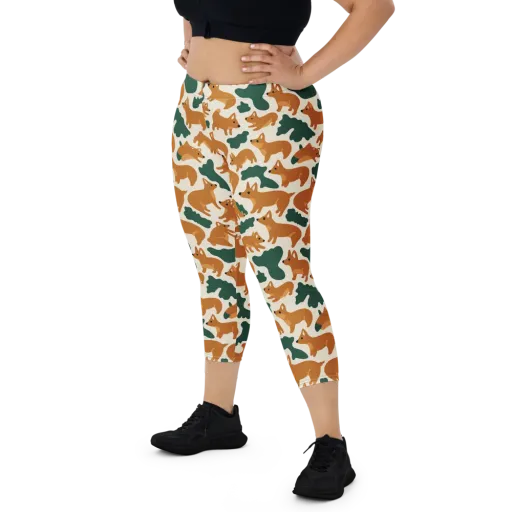 Foxglove Frolic on a Capri Leggings
