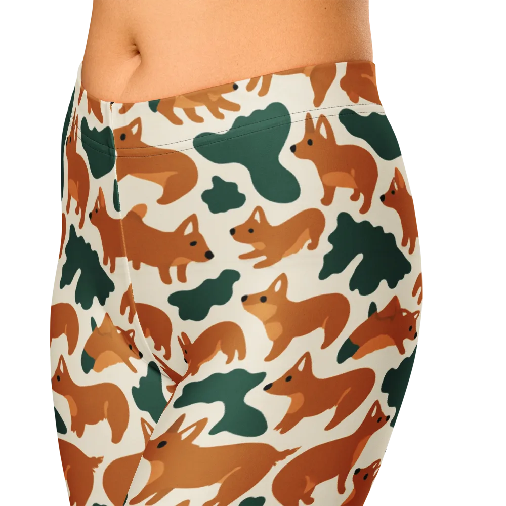 Foxglove Frolic on Capri Leggings — Zoomed-in