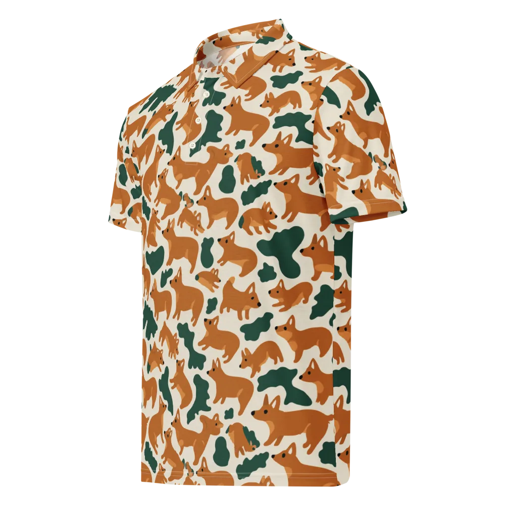 Foxglove Frolic on Men's Slim Fit Polo Shirt — Left Front