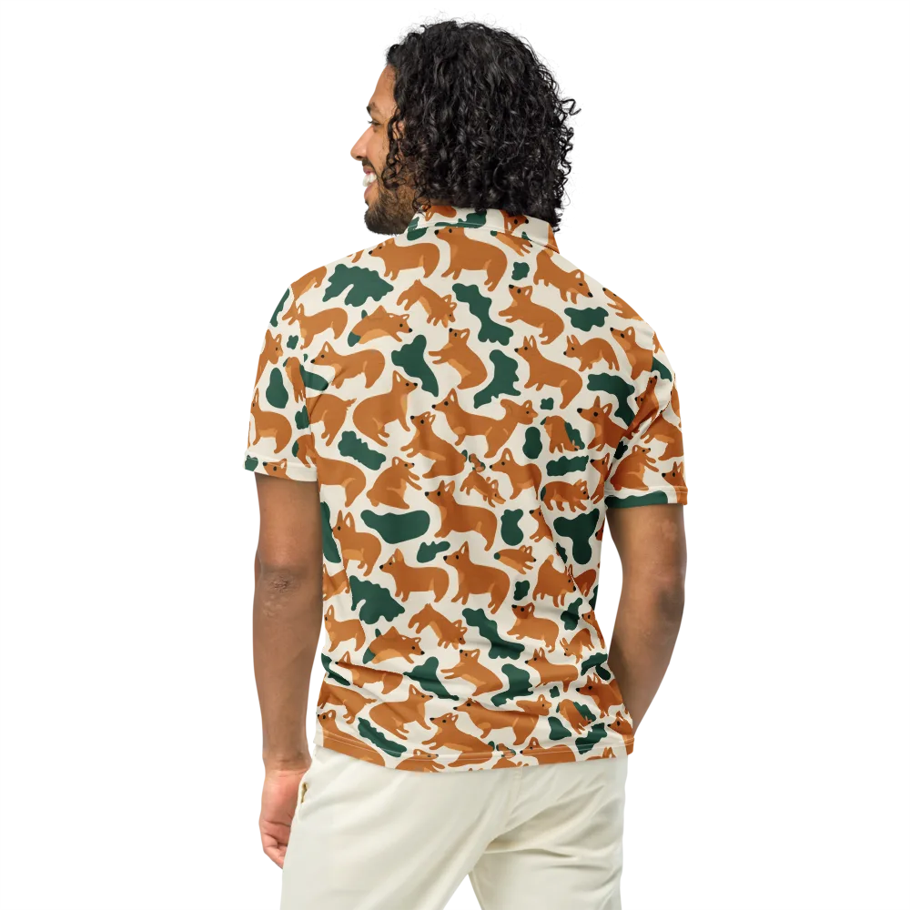 Foxglove Frolic on Men's Slim Fit Polo Shirt — Back
