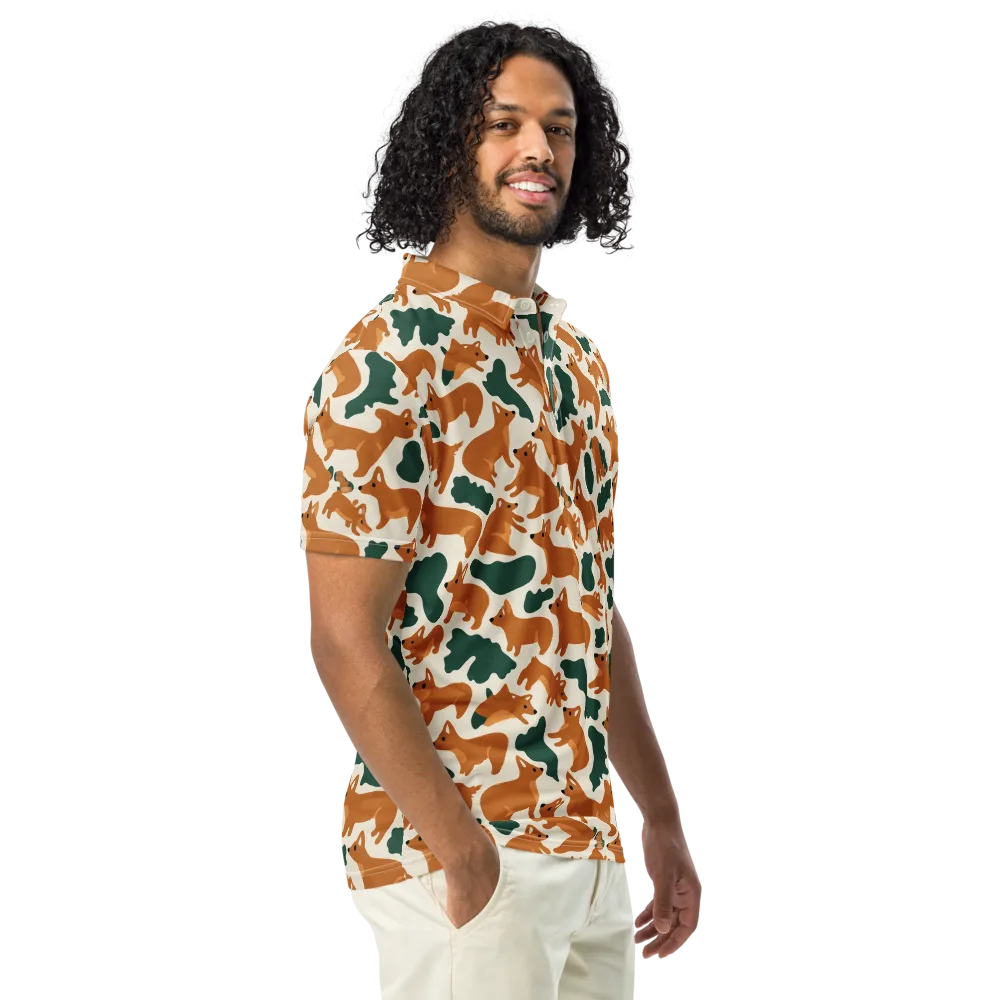Foxglove Frolic on Men's Slim Fit Polo Shirt — Right Front