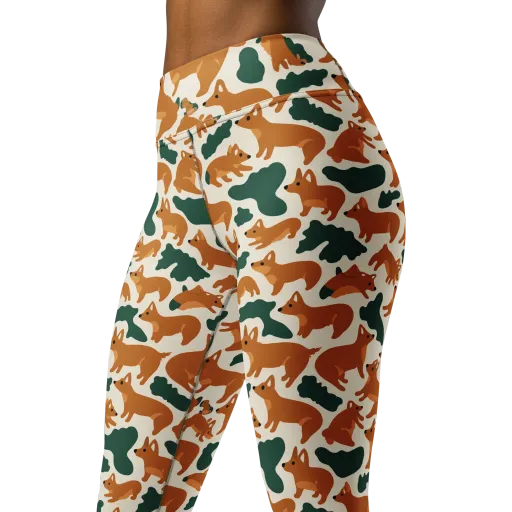 Foxglove Frolic on a Yoga Leggings