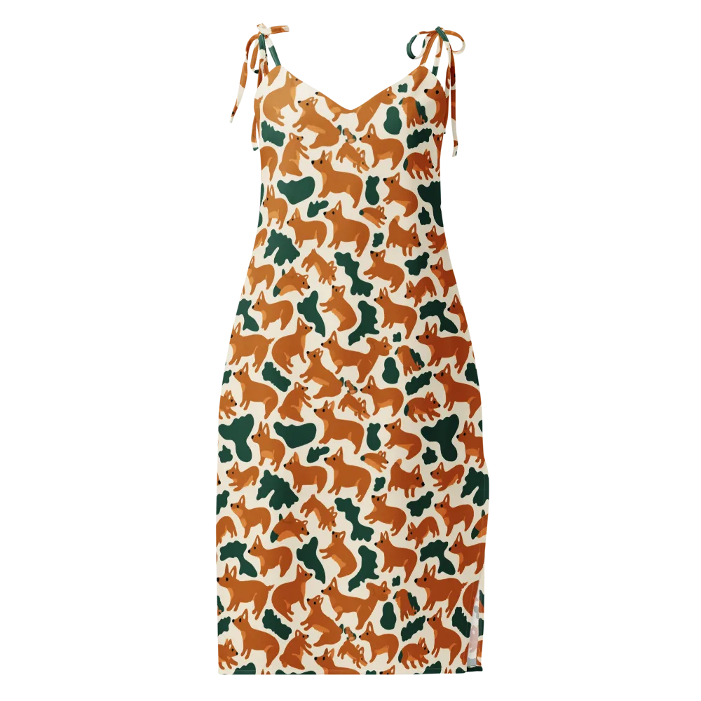 Foxglove Frolic on Slip Dress — Front