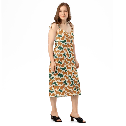 Foxglove Frolic on a Slip Dress