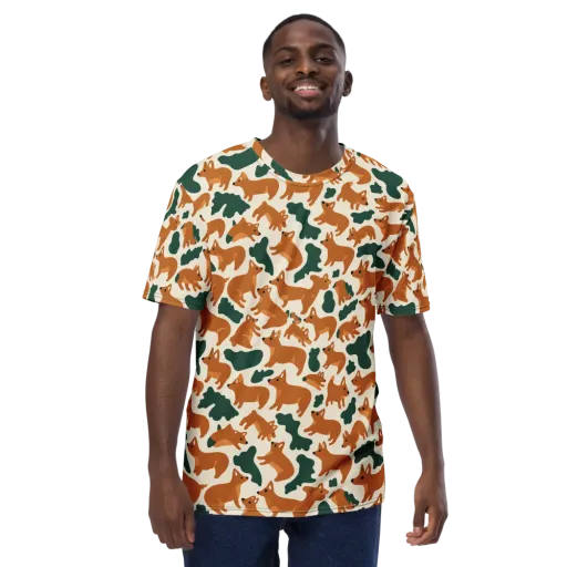 Foxglove Frolic on a Men's Crew Neck T-Shirt