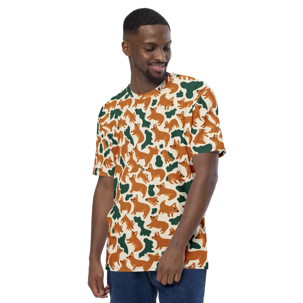 Foxglove Frolic on Men's Crew Neck T-Shirt — Left