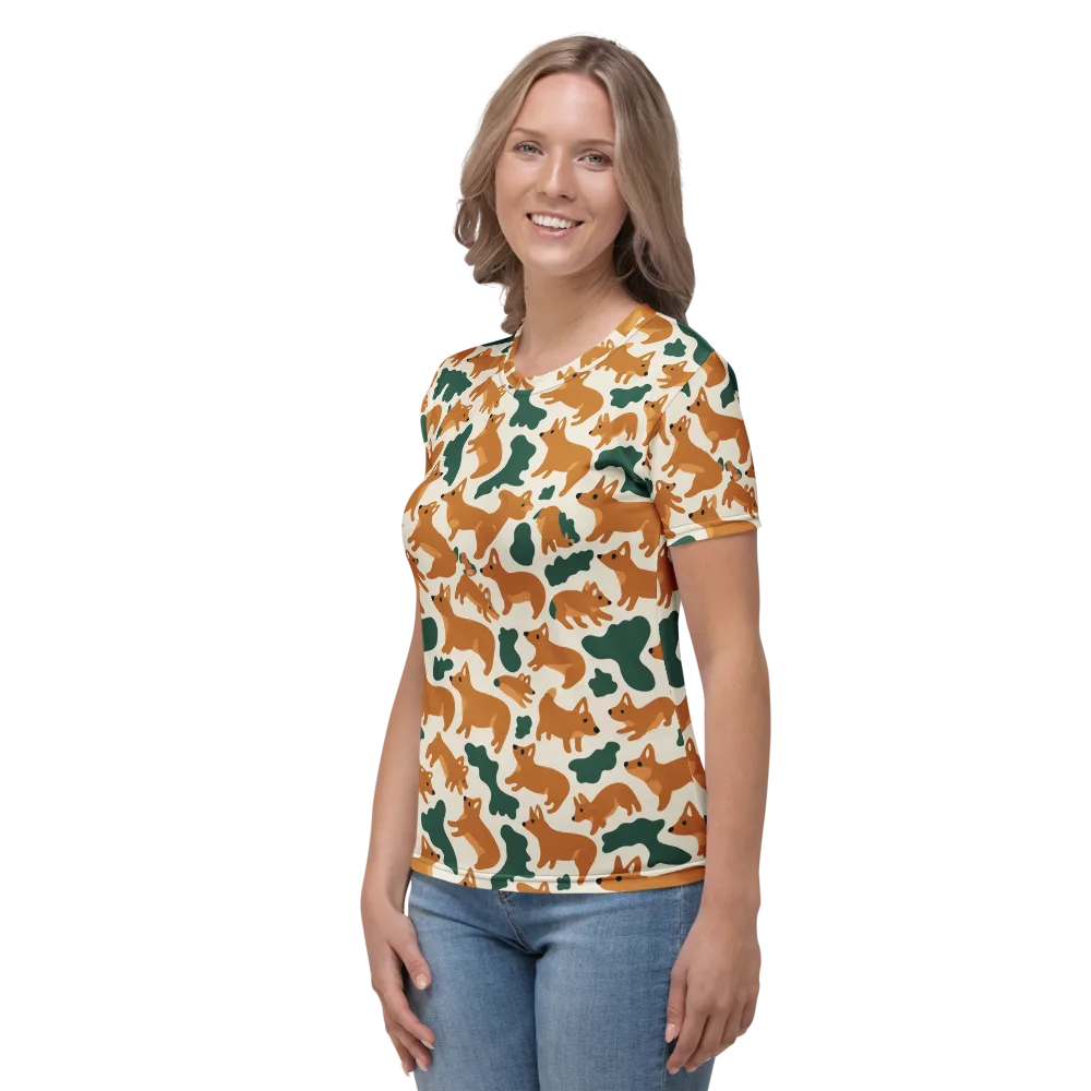 Foxglove Frolic on Women's Crew Neck T-Shirt — Left