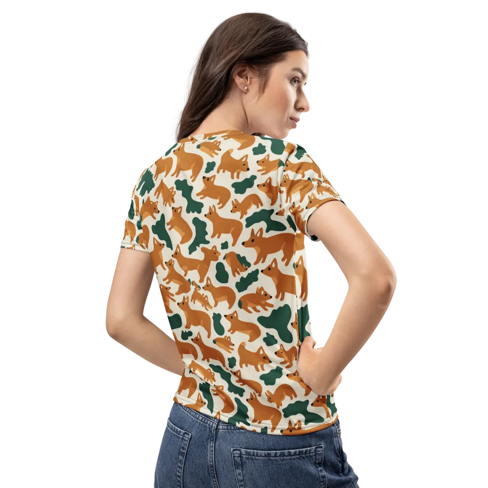 Foxglove Frolic on Women's Crew Neck T-Shirt — Back