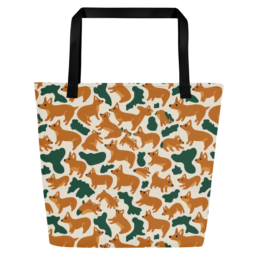 Foxglove Frolic on Large Tote Bag W/ Pocket — Front