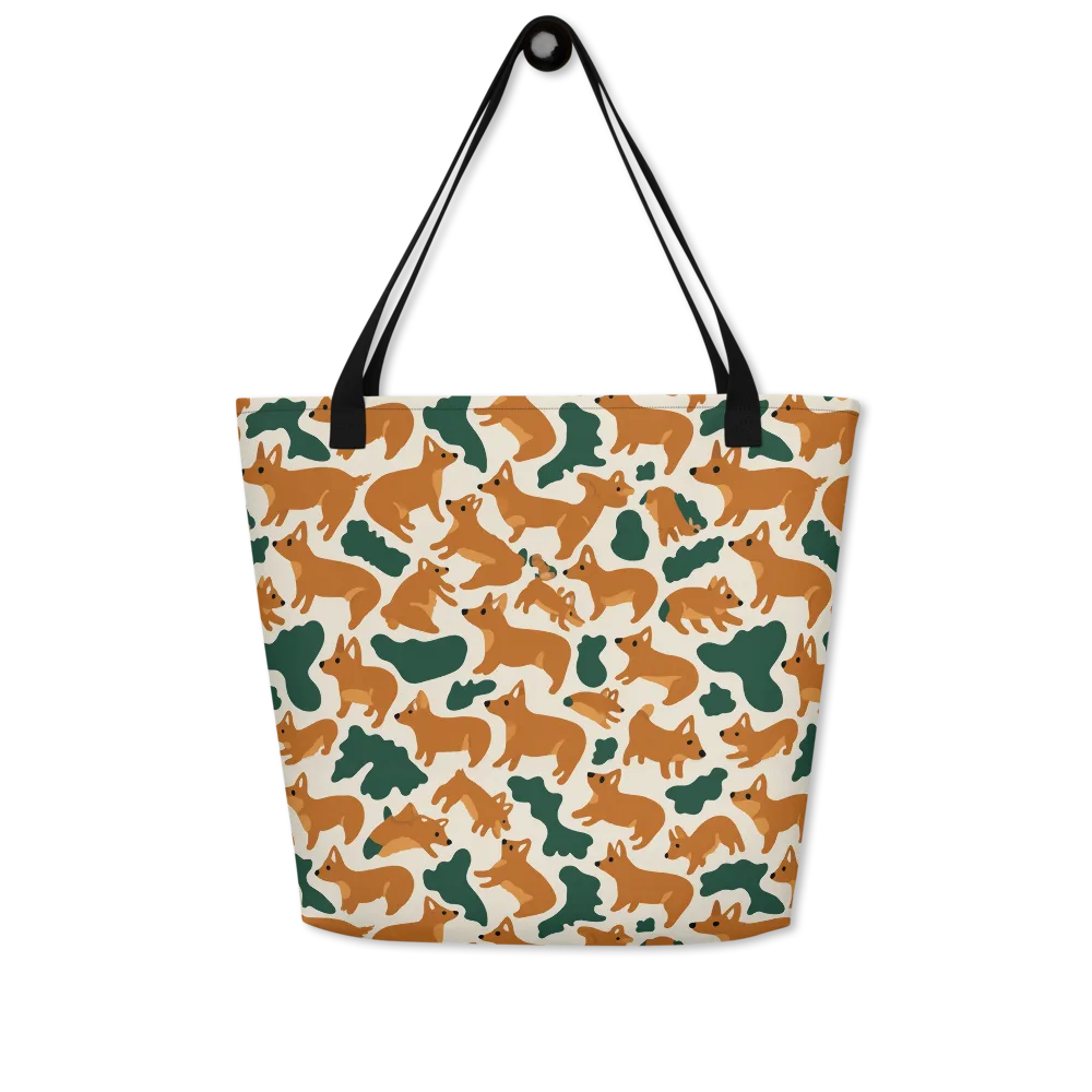 Foxglove Frolic on Large Tote Bag W/ Pocket — Front