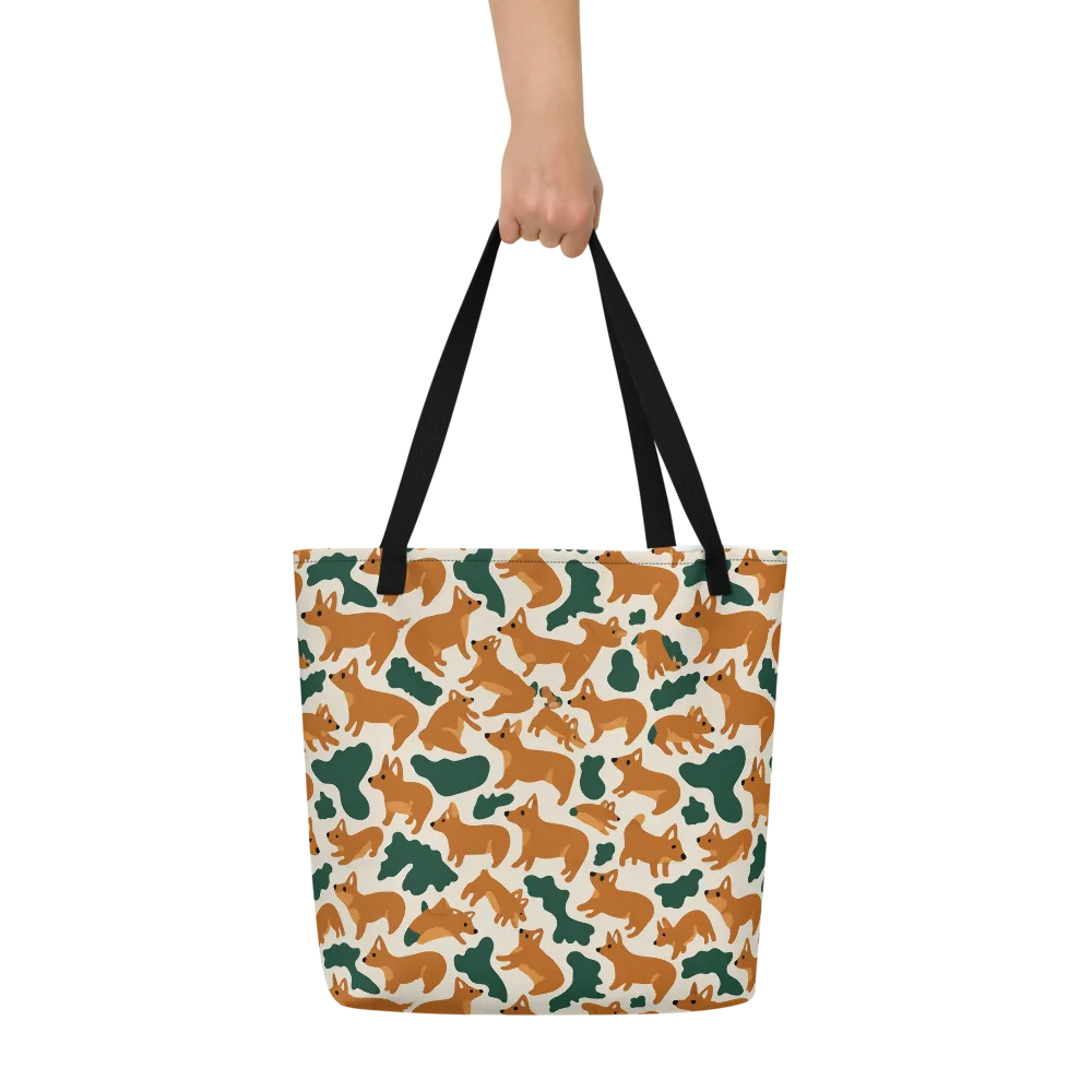 Foxglove Frolic on Large Tote Bag W/ Pocket — Front
