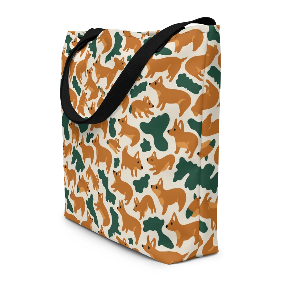 Foxglove Frolic on Large Tote Bag W/ Pocket — Front