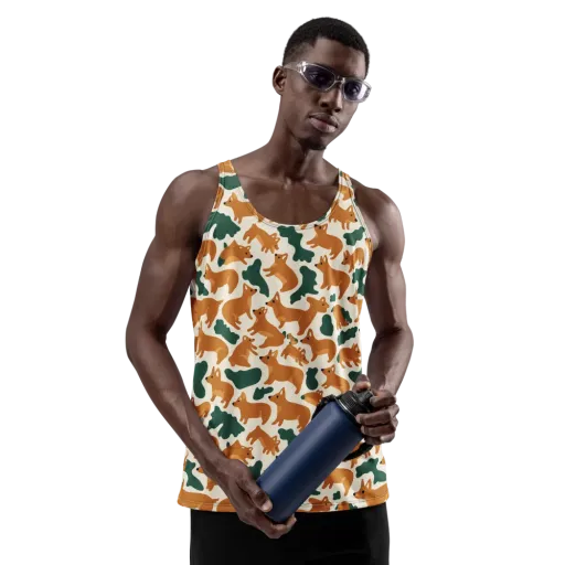 Foxglove Frolic on a Men's Tank Top