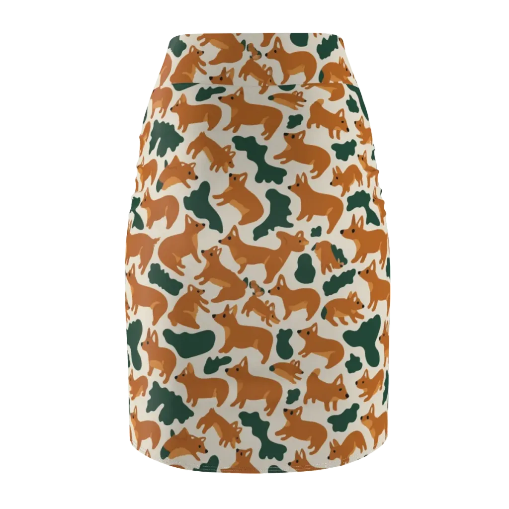 Foxglove Frolic on Pencil Skirt — Back