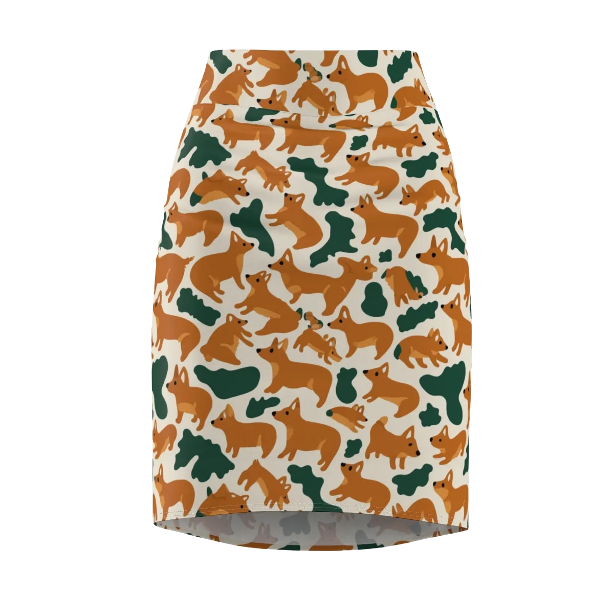 Foxglove Frolic on Pencil Skirt — Front