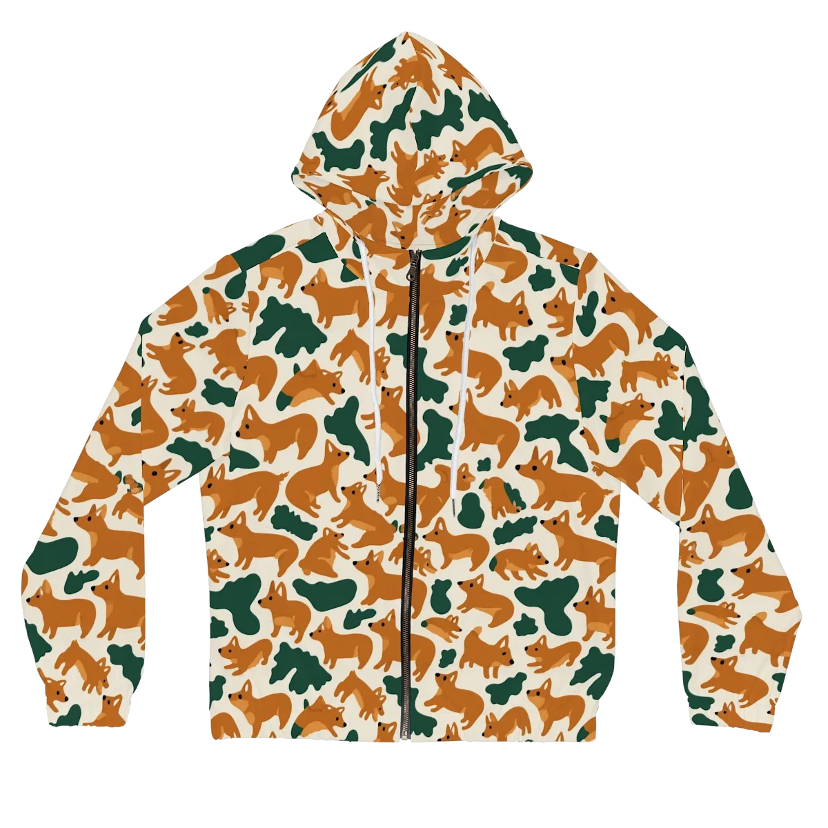 Foxglove Frolic on Women's Full-Zip Hoodie — Front