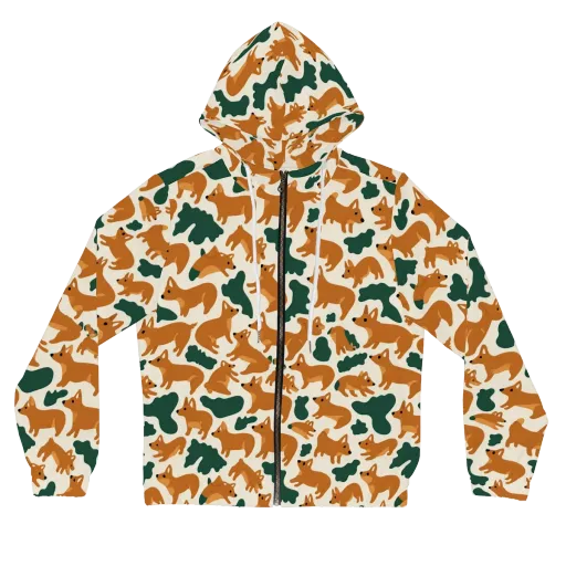 Foxglove Frolic on a Women's Full-Zip Hoodie