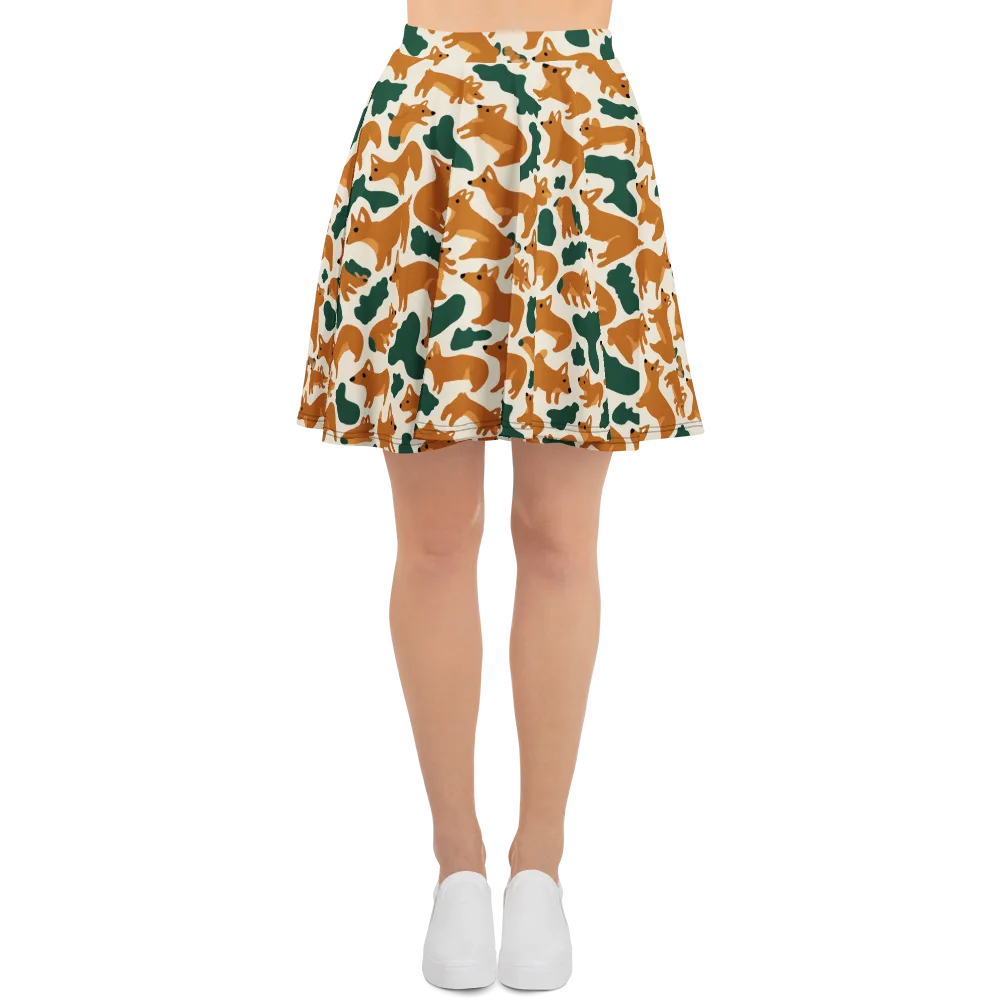 Foxglove Frolic on Skater Skirt — Front