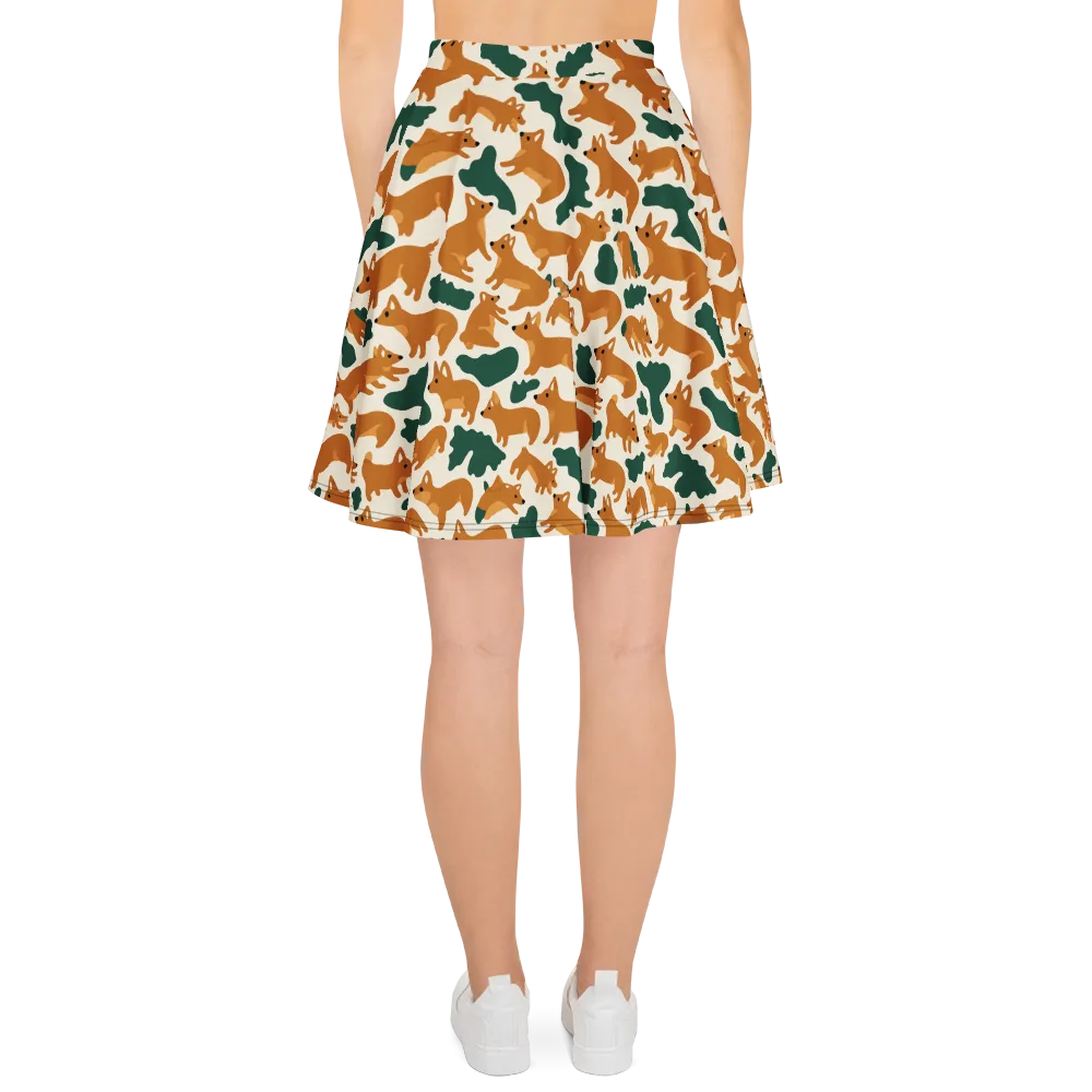 Foxglove Frolic on Skater Skirt — Back