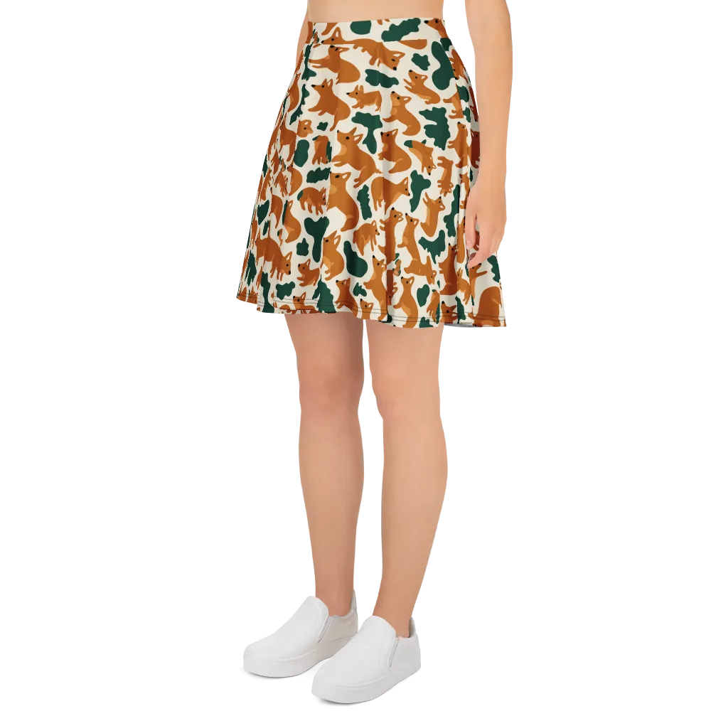 Foxglove Frolic on Skater Skirt — Left