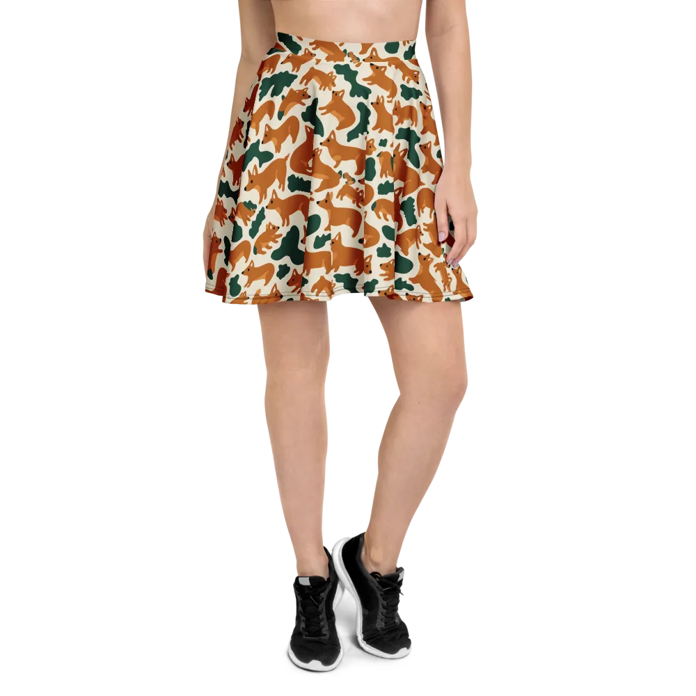 Foxglove Frolic on Skater Skirt — Front