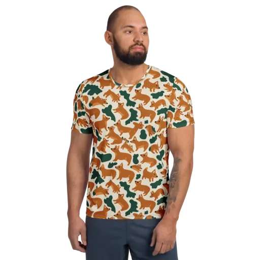 Foxglove Frolic on a Men's Athletic T-Shirt
