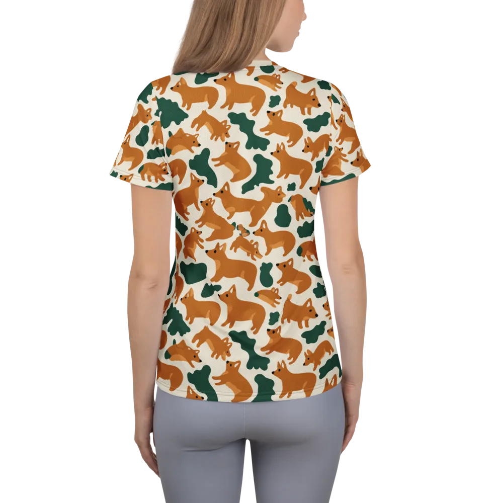 Foxglove Frolic on Women's Athletic T-Shirt — Back