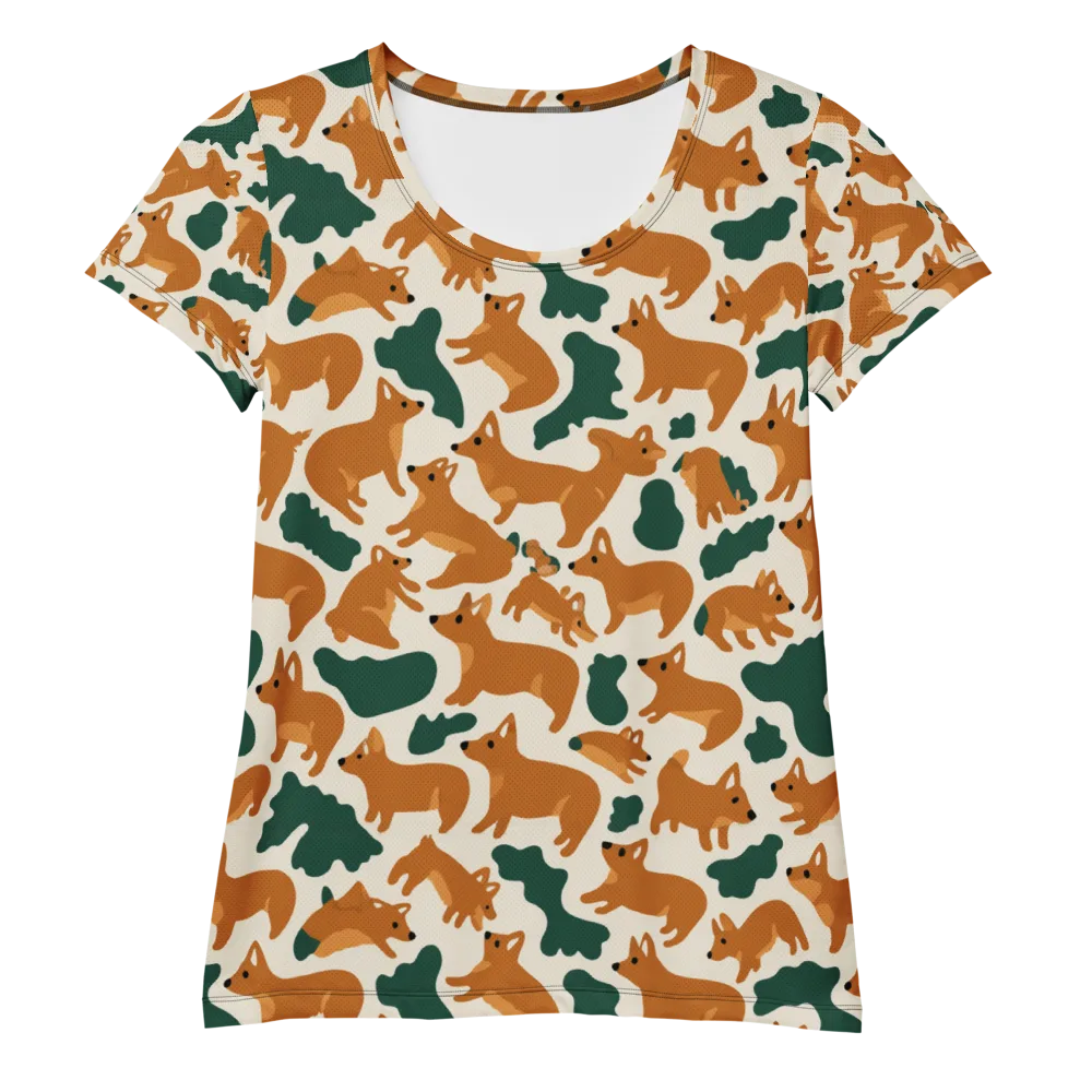 Foxglove Frolic on Women's Athletic T-Shirt — Front