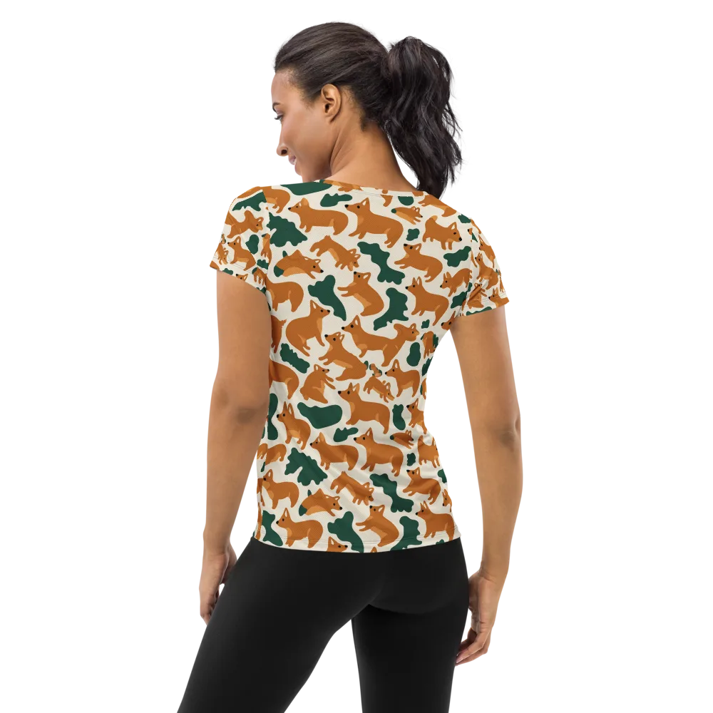 Foxglove Frolic on Women's Athletic T-Shirt — Back