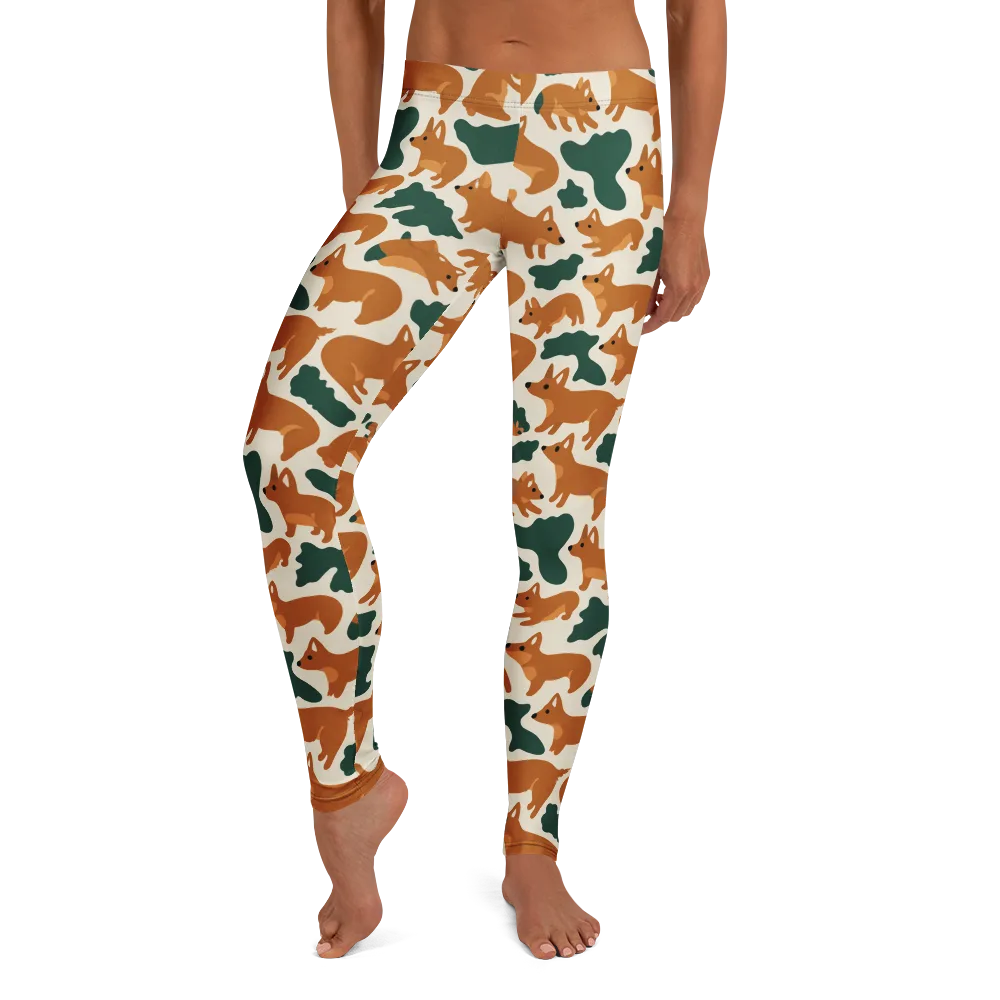 Foxglove Frolic on Leggings — Front