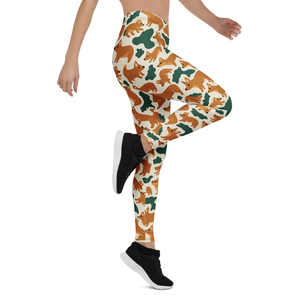 Foxglove Frolic on Leggings — Right