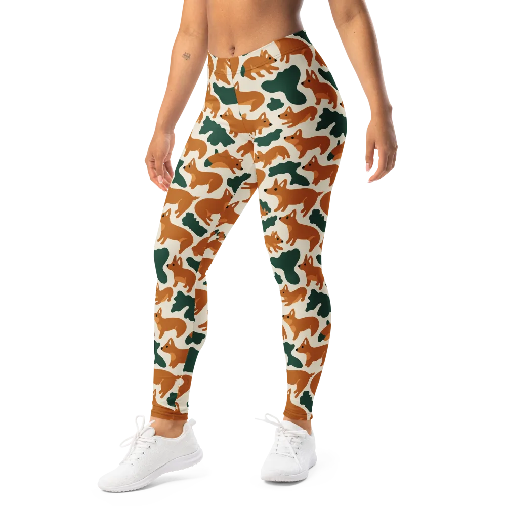 Foxglove Frolic on Leggings — Left Front